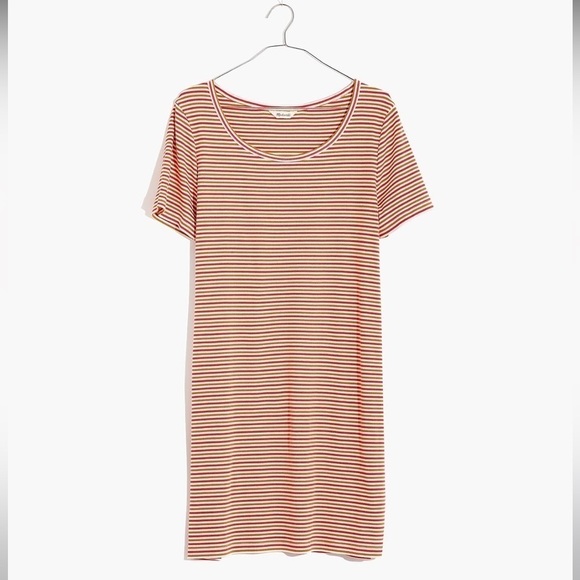 Madewell Swingy Tee Dress in Stripe Women’s Size M Cotton Casual Stretchy Comfy - Picture 5 of 9